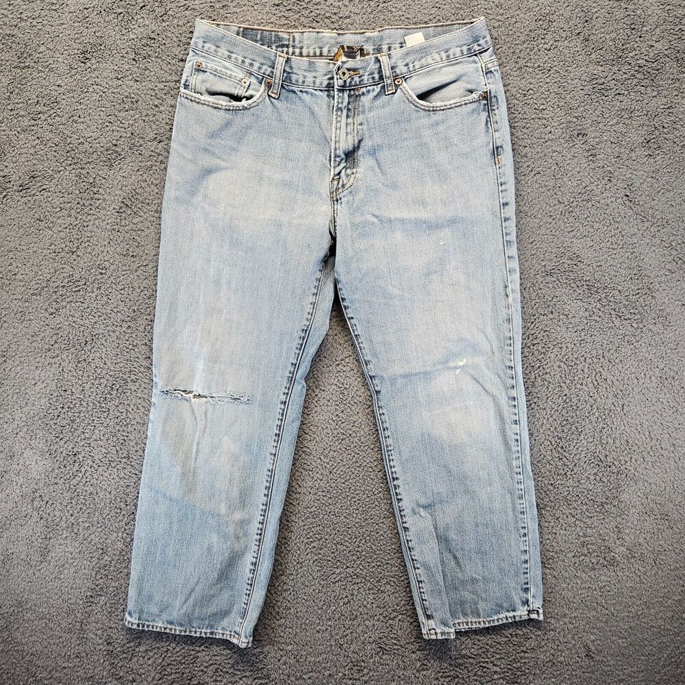 Lucky Brand Jeans Mens Size 34 Blue Short Inseam‎ Straight Leg Light Wash Denim